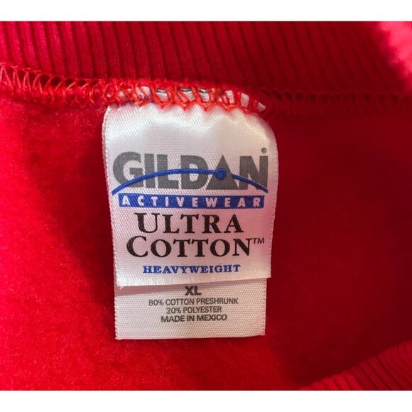 C-17 America Delivers Vintage Gildan Red Crewneck Fleece Sweatshirt Mens Size XL - Picture 8 of 10